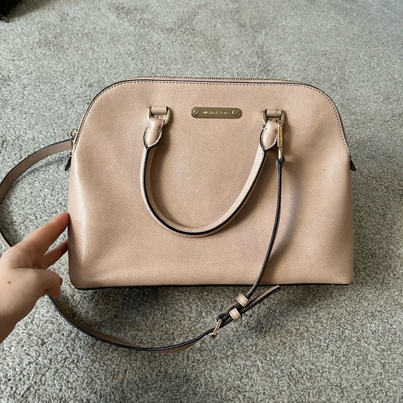 MSRP $298 Michael Kors Cindy Dome Satchel BLUSH PURSE Leather - Picture 1 of 16